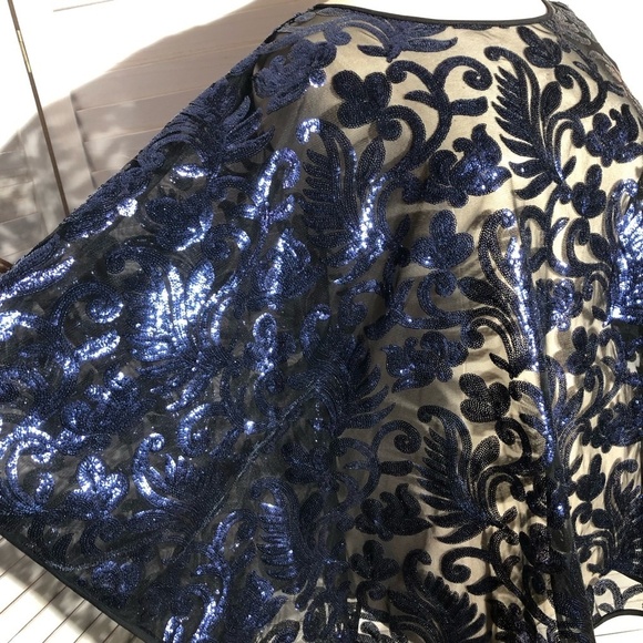 Bob Mackie Wearable Art Black Blue Kaftan Tunic Dress 3X - Picture 5 of 12